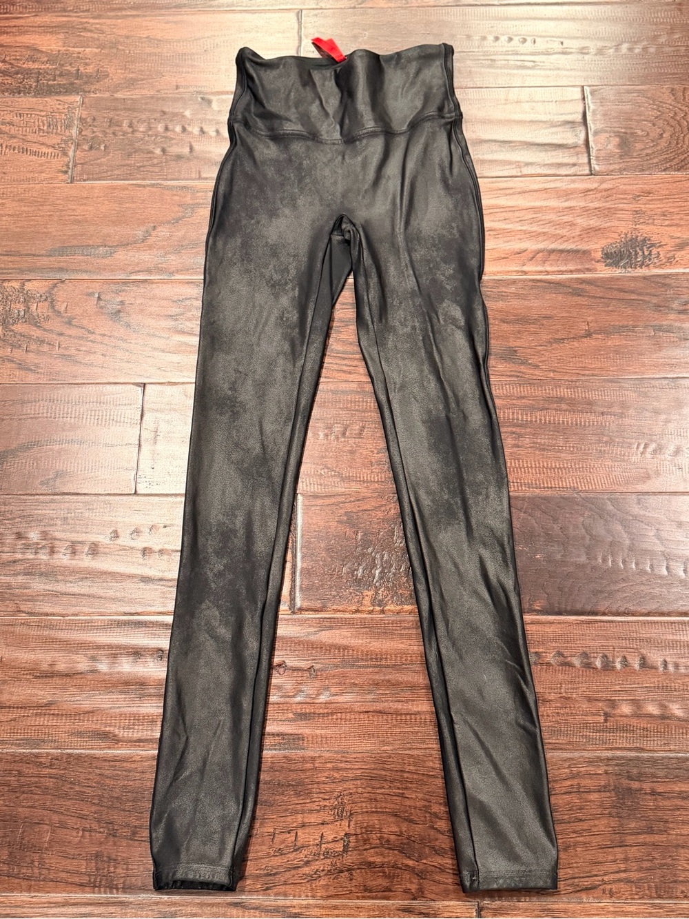 SPANX Black Leggings with Red Brand Tag